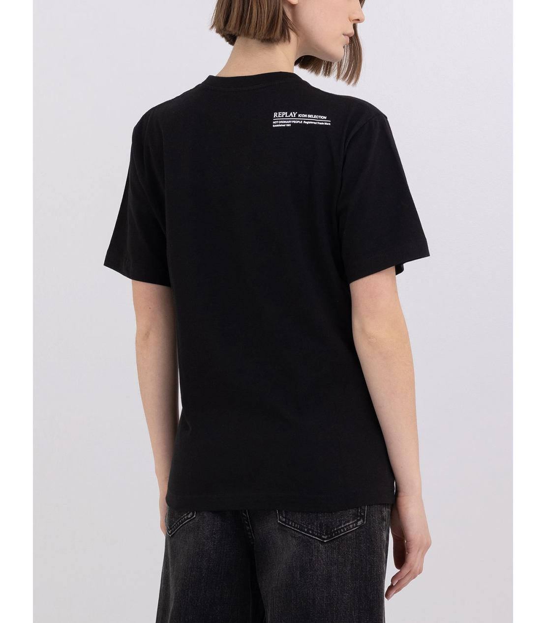 マイクロプリント入りジャージーTシャツ 詳細画像 ブラック 2